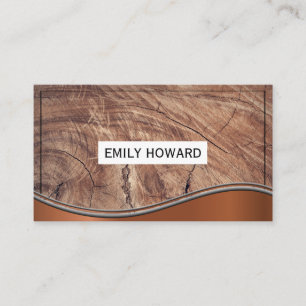 Metallische Wave Wood Grain Business Card Visitenkarte