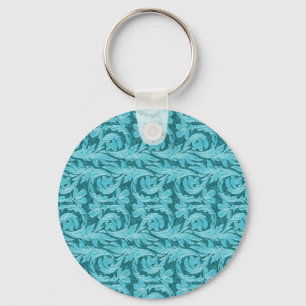 Metallische Waves, 2 Tone Aquamariner Lt-Button-Sc Schlüsselanhänger