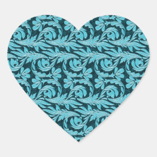 Metallische Waves 2Tone Aquamarin DRK HERZSTICKER Herz-Aufkleber