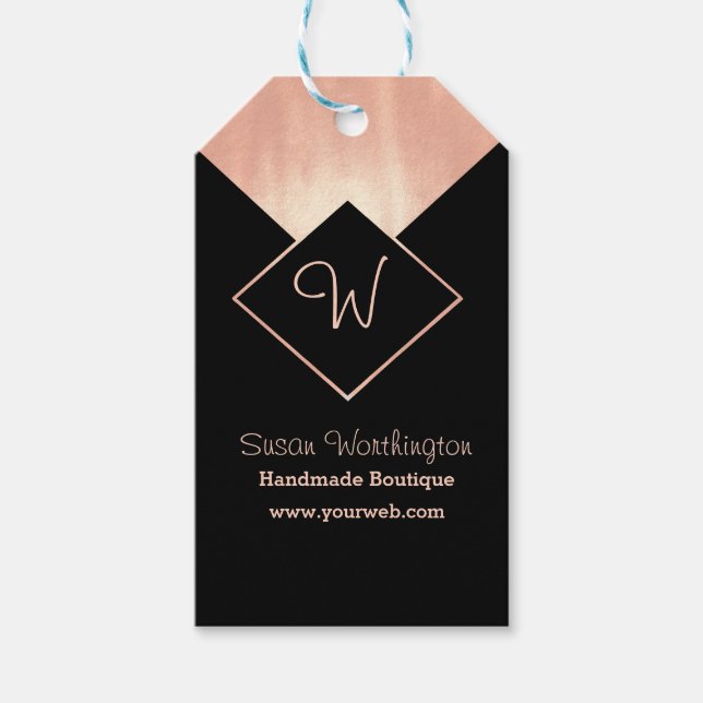 Metallische Weibchen Moderne Coole Rose Gold Obses Geschenkanhänger (Vorderseite)
