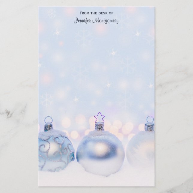 Metallische Weihnachtsbälle Magische Fotografie Briefpapier (Vorderseite)