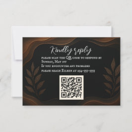 Metallische Whisper QR Code RSVP-Karte RSVP Karte