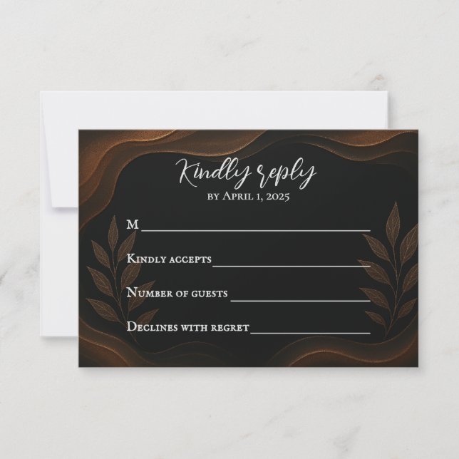 Metallische Whisper-RSVP-Karte RSVP Karte (Vorderseite)