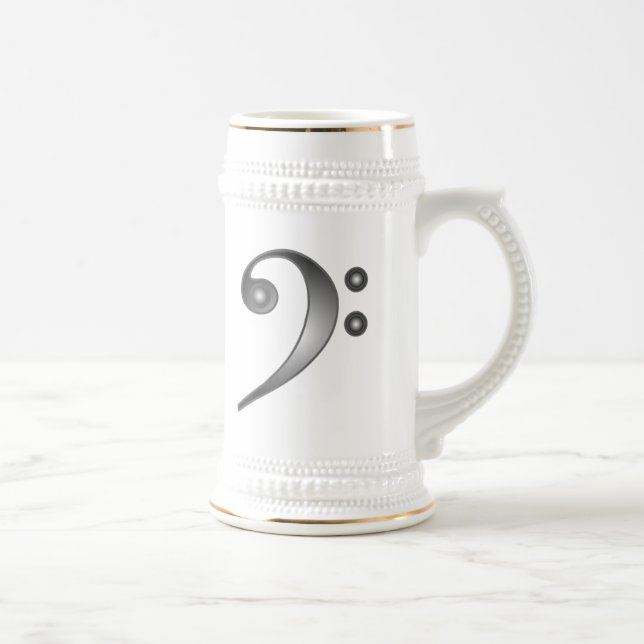 Metallischer Bassschlüssel Bierglas (Rechts)