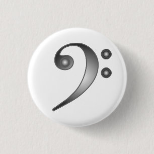 Metallischer Bassschlüssel Button