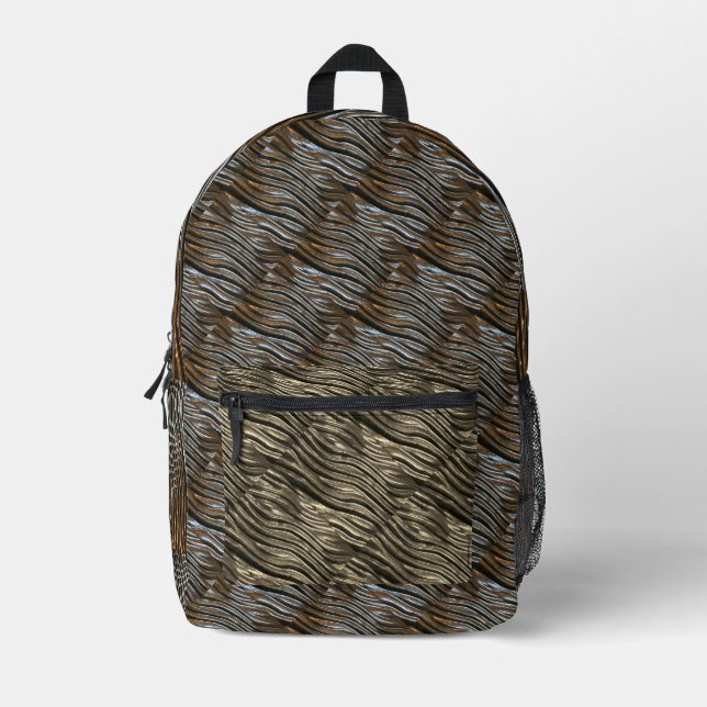 Metallischer Bronzesack Bedruckter Rucksack (Vorderseite)