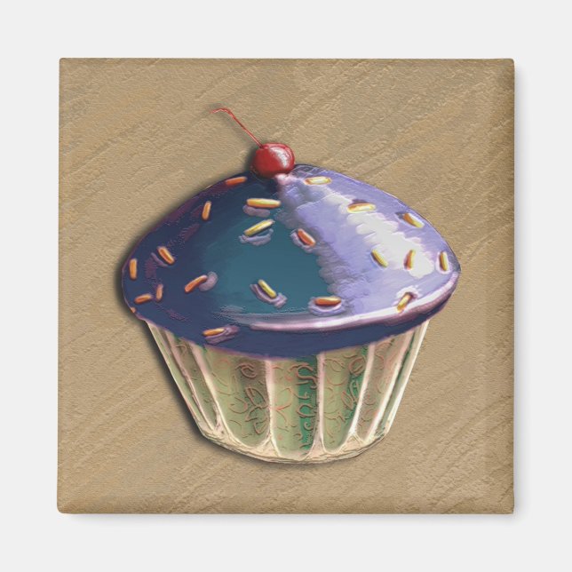Metallischer Cupcake Magnet (Vorne)