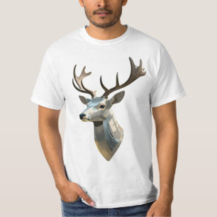 Metallischer Cyberhirschkopf Steampunk-Wandkunst-T T-Shirt