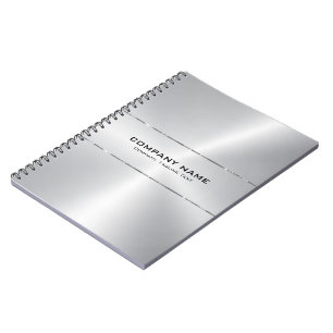 Metallischer Edelstahl-Shiny-Silber-Akzent Notizblock