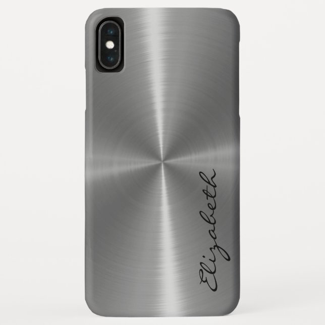 Metallischer Edelstahlaussehen Case-Mate iPhone Hülle (Rückseite)