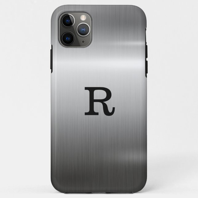 Metallischer Edelstahlaussehen Case-Mate iPhone Hülle (Rückseite)