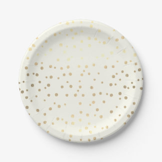 Metallischer Goldconfetti-Pappteller 7" Pappteller