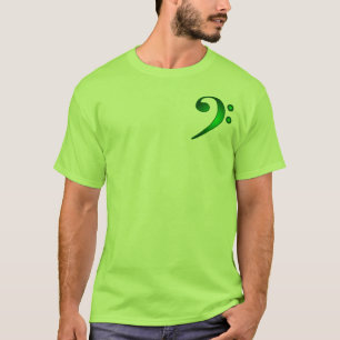Metallischer grüner Bassschlüssel T-Shirt
