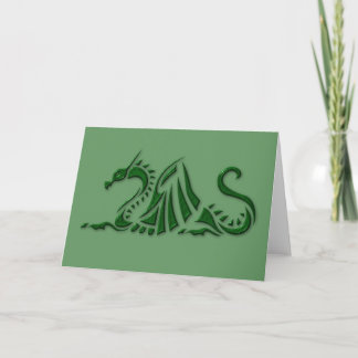 Metallischer Grüner Drache Karte