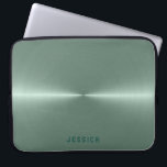 Metallischer, grüner Edelstahl-Look Laptopschutzhülle<br><div class="desc">Eleganter metallischer grüner Hintergrund,  glänzender Edelstahl-Look.</div>