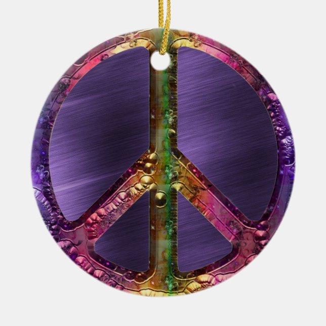 Metallischer Grunge-lila Keramikornament (Vorne)
