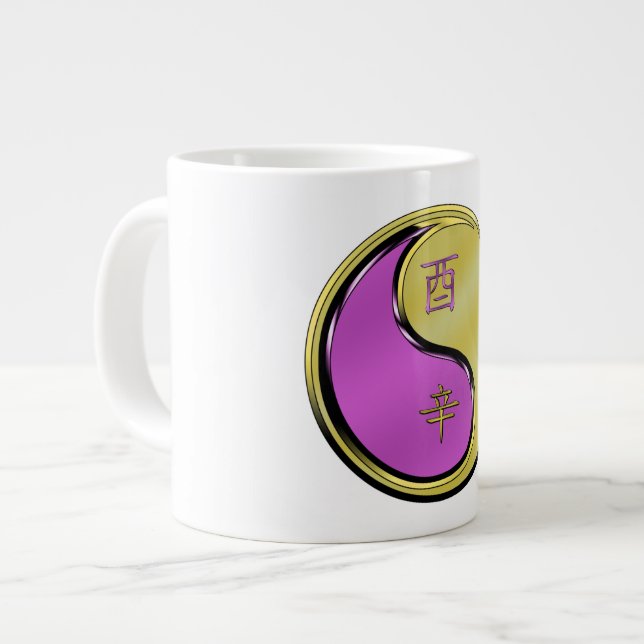Metallischer Hahn Jumbo-Tasse (Vorderseite Links)