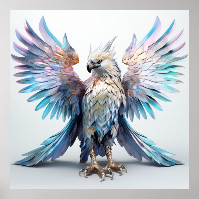 Metallischer Iridescent Eagle Poster (Vorne)