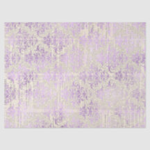 Metallischer Lavendel Damask auf Newsprint Decoupa