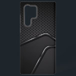 Metallischer Mash mit silbernen dynamischen Linien Samsung Galaxy Hülle<br><div class="desc">Schwarze und graue metallische Textur mit metallischem Mash-Hintergrund und einem dynamischen silbernen Streifen. Modernes Design.</div>