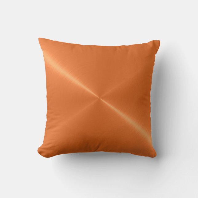 Metallischer orange Edelstahl-Metallblick Kissen (Vorderseite)