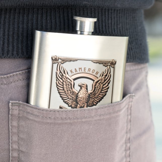 Metallischer Rose-Gold-Fett-Adler Flachmann (Beispiel)