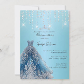 Metallischer roter Glitzer Quinceanera Einladung