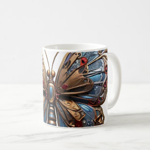 Metallischer Schmetterling Kaffeetasse