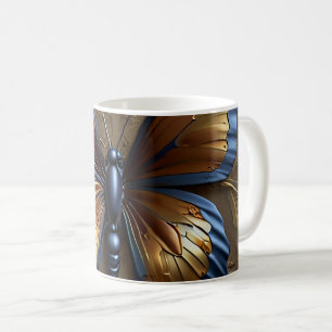 Metallischer Schmetterling Kaffeetasse
