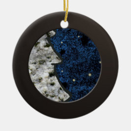 Metallischer schwarzer Kreis und farbiger Granit Keramikornament