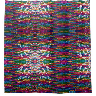 Metallischer Sequins Glitzer Abstrakt Pixel Muster Duschvorhang
