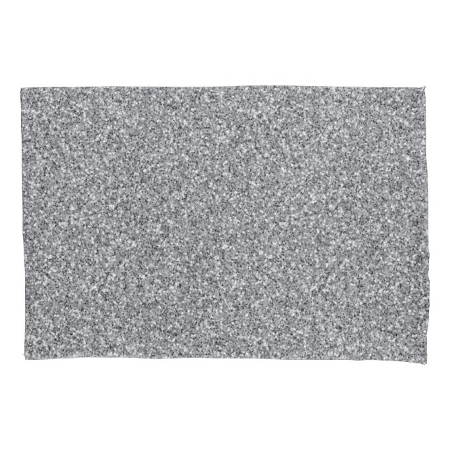 Metallischer Silber-Glitzer Kissenbezug (Vorderseite)