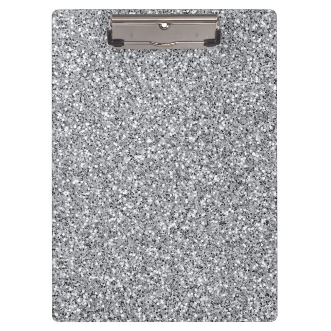 Metallischer Silber-Glitzer Klemmbrett (Vorderseite)