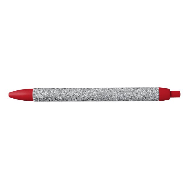 Metallischer Silber-Glitzer Kugelschreiber (Vorderseite)