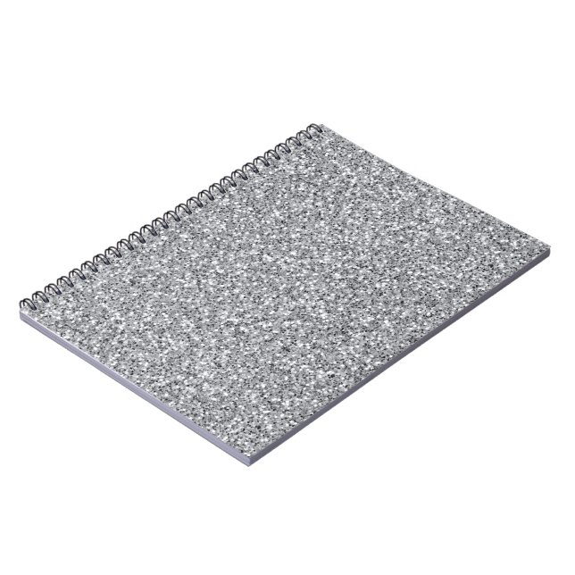 Metallischer Silber-Glitzer Notizblock (Linke Seite)