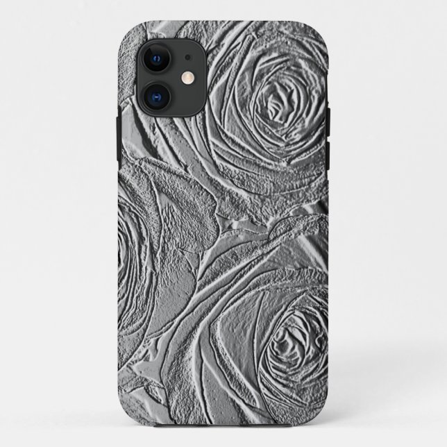 Metallischer silberner Rosen iPhone 5 Fall Case-Mate iPhone Hülle (Rückseite)