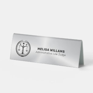 Metallischer Silver Look und Schwarz Tischaufsteller