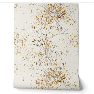 Metallischer Stil Ast Mitte Jahrhundert Goldglitte Tapete