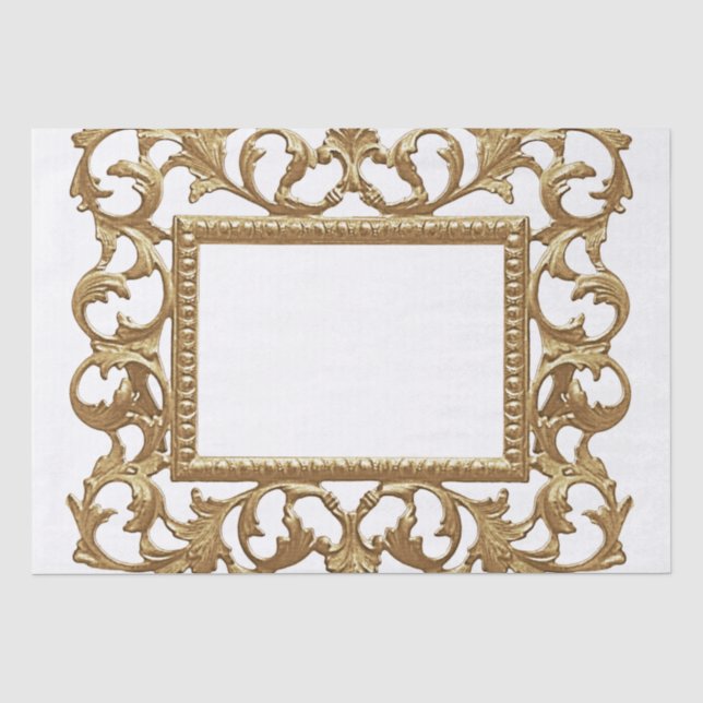 Metallischer Verzierter Acanthus-Leaf-Vintager Rah Seidenpapier (Vorderseite)