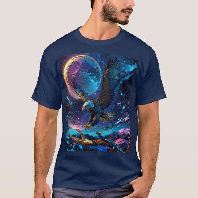 Metallisches Adlerdesign T-Shirt (Vorderseite)