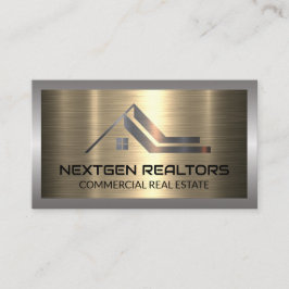 Metallisches Anwesen-Logo | Metall gebürstet Visitenkarte
