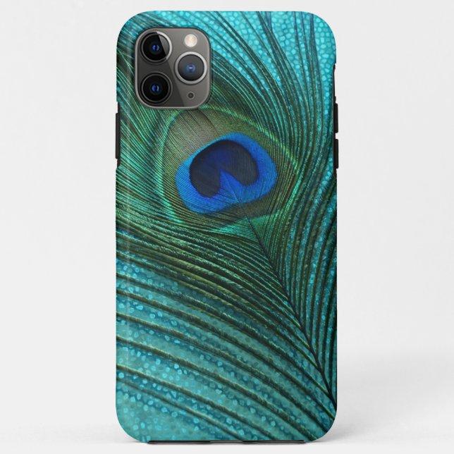 Metallisches Aqua Blue Peacock Fether Case-Mate iPhone Hülle (Rückseite)