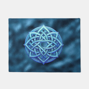 Metallisches Arktis Blau keltischer Knoten Dunkle Fußmatte