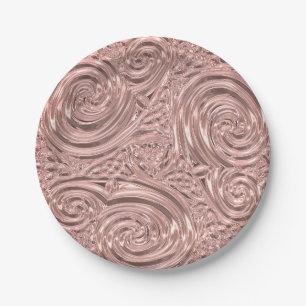 Metallisches Aussehen Rose Gold Rosa abstrakte Jug Pappteller