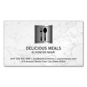 Metallisches Banner   Elegant Marble Magnetische Visitenkarte