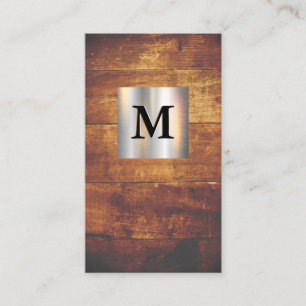 Metallisches Bannermonogramm Hartholz Visitenkarte