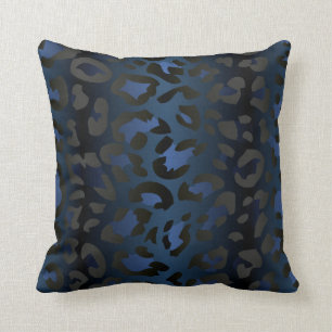 Metallisches blaues Leopard-Haut-Kissen Kissen