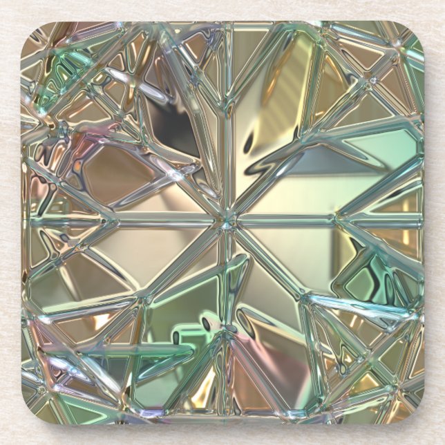 Metallisches Buntglas Getränkeuntersetzer (Vorderseite)