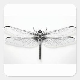 Metallisches Dragonfly-Shirt Quadratischer Aufkleber
