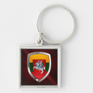 Metallisches Emblem Litauens Schlüsselanhänger